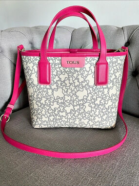 TOUS Patterned Tote Pink & White
